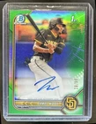 2022 Bowman James Wood Chrome Prospect Auto Green Refractor #/99 Padres
