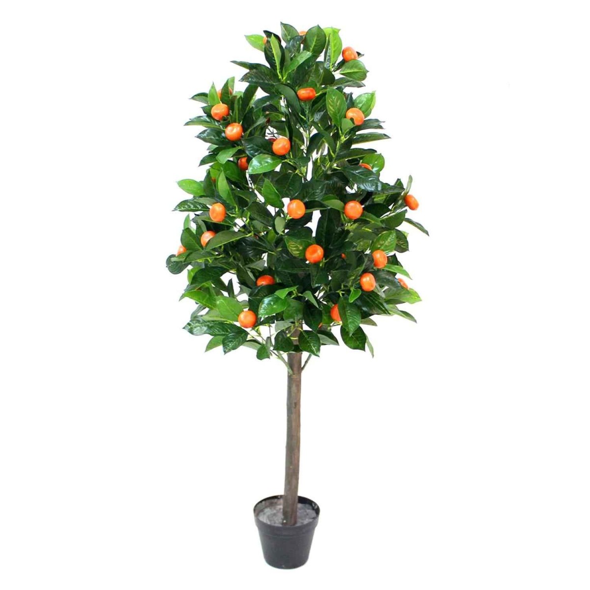 Arbre artificiel oranger haut de gamme 120cm avec feuillage vert dense en pot