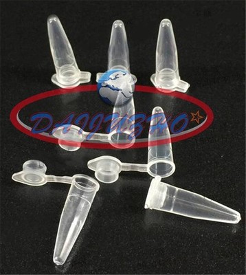 100Pcs Lab Clear Micro Plastic Test Tube 1.5ml Centrifuge Vial Snap Cap Containe