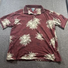 Kaylua Bay Resort Hawaiian Aloha Shirt Red Floral Cotton XL Button Up