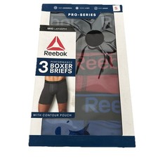 Reebok Men’s Pro Series Performance Boxer Briefs 3 Pack Extended Length Size S