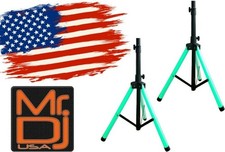 2 MR DJ SS700LED Universal Light Up Multi Color LED Speaker Stands with Remote