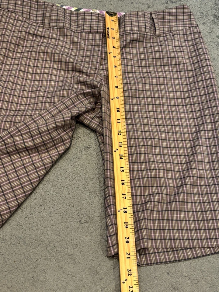 Pantalones Cortos de Golf Adidas Bermudas Para Mujer 12 Púrpura A Cuadros Rendimiento Elastizados Activos Foto 4 de 4