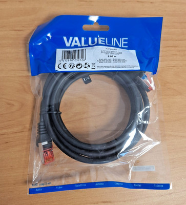 Valueline CAT 6 CAT6 2.00 m schwarz Netzwerkkabel