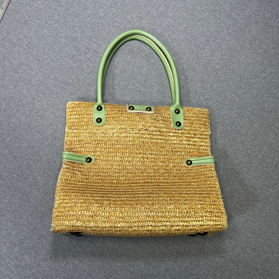 Bolso sin asas vintage Volcom verde paja y menta tamaño mediano Y2K ☼surf Boho Beach Foto 2 de 4