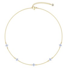 Gold Station Necklace for Women: Dainty Chain Necklace 14K Gold Plated Choker Ne