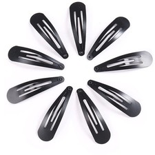 12 Pieces Snap Hair Clips for Women, Hair Barrettes 2 Inch Metal Black Hair Clip