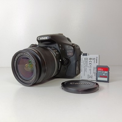 Canon EOS 600D DSLR & 18-55mm Zoom Lens + Battery + Memory Card Tested & Working