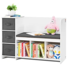 VEVOR✅Kids Reading Nook Bench,Toddler Bookshelf and Bookcase with Detachable Sea