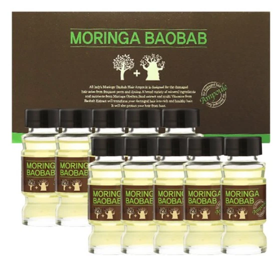 Moringa Baobab Hair Ampoule 15ml, 10 pieces Damaged Hair Care Scalp Nourishing