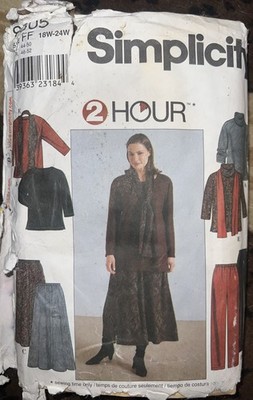 Simplicity  2 Hour  Pattern #8805: Women s Skirt, Pants, & Scarf, Size 18W-24W