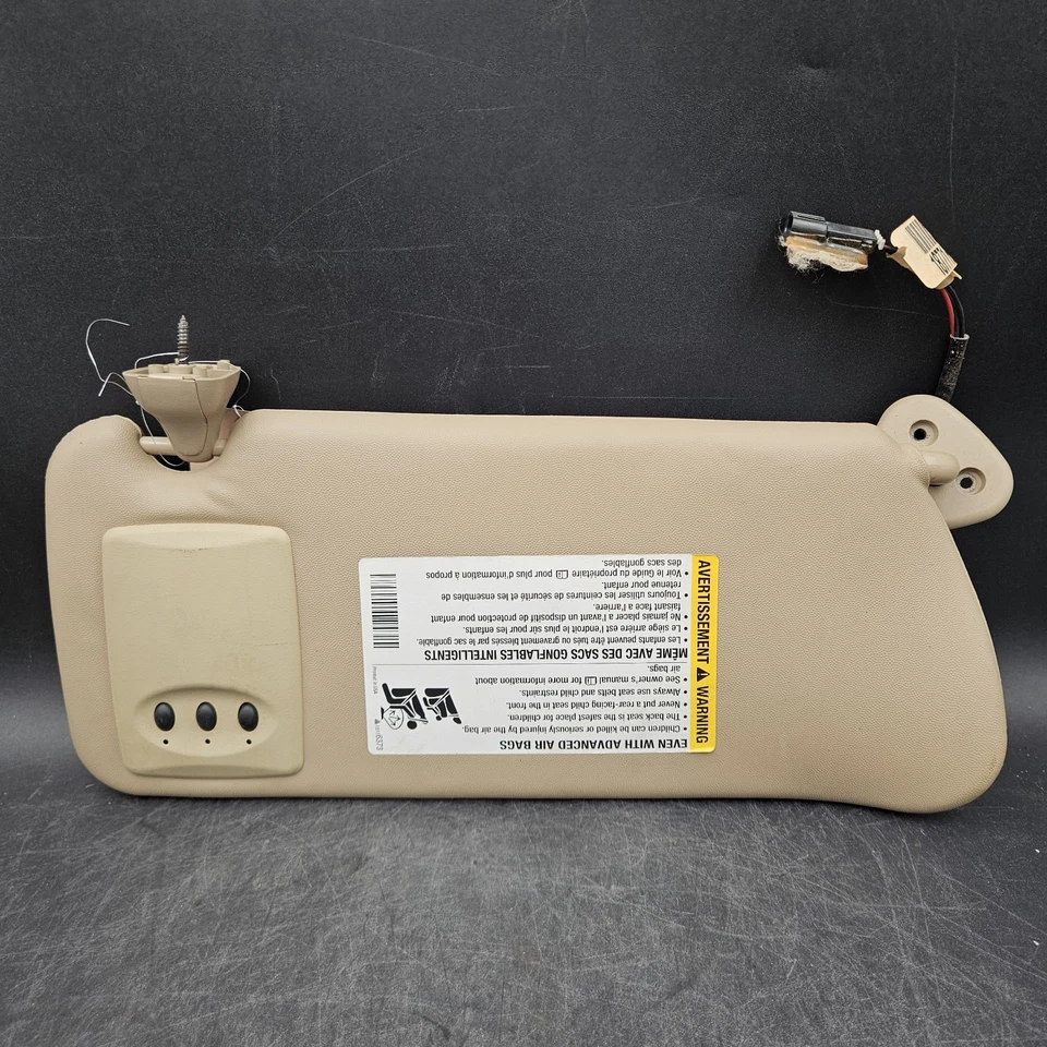 2004-2009 凯迪拉克 SRX 发球杆左遮阳板遮阳板带镜面灰色 Homelink 原始设备制造商 — 第 2/4 张图片