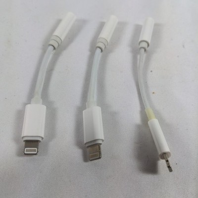 Set Of 3 3.5mm Lightning Headphone Jack Adapter EUC Multi Device iPhone iPad