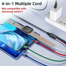 Travel Essentials 4 in 1 iWatch & iPhone Charger,Multi Charging Cable for Apple 