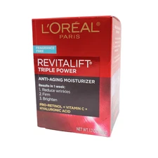 L'Oreal Revitalift Triple Power Anti-Aging Face Moisturizer Fragrance Free 1.7oz