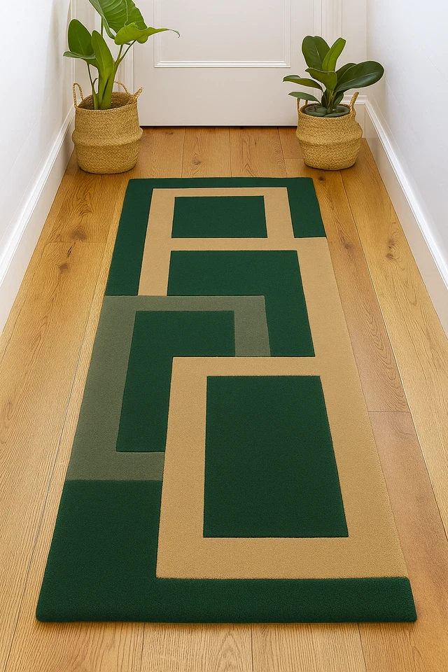 Alfombra de lana hecha a mano alfombra acolchada a mano para sala de estar dormitorio 5x8 6x9 8x10 Foto 3 de 4