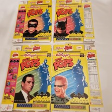 Set 4 Batman Forever Corn Pops Box Batman Robin TwoFace Riddler 1995 1996 Movie