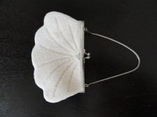 vintage white beaded evening bag