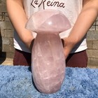 8.2LB Natural pink rose Quartz Crystal Mushroom Mineral specimen healing — photo 7