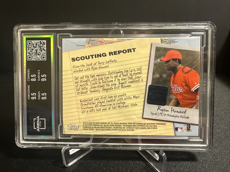 2008 Bowman Scout Auto Jerry Lafferty Ryan Howard #SC-JL Auto - Image 4 of 4