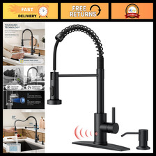 Touchless Kitchen Faucet with Soap Dispenser, Motion Sensor Pull Down Sprayer, H