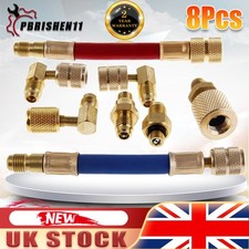 Car Air Conditioner Connector Hose Set Kit AC Refrigerant Refill Pipe Adapter UK