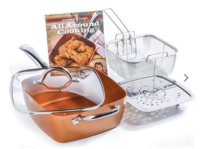 Copper Chef 9.5  Deep Dish Square Induction Cooking Pan 5 Pc Set