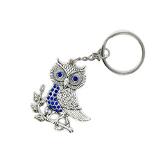 Evil Eye Owl Charm Keychain Anti-Rust Metal Key Ring