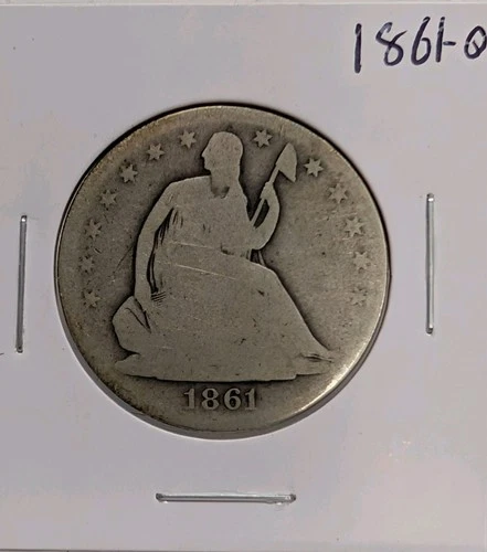 1861-O New Orleans Seated Liberty Silver Half 1/2 Dollar