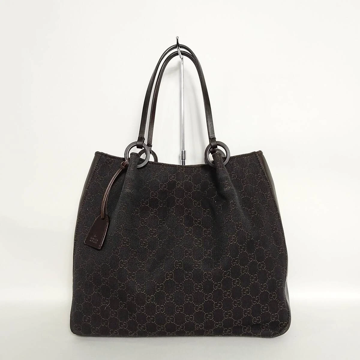 Sac fourre tout Gucci Gg toile marron foncé 611B347