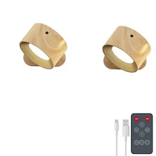 Remote LED Wall Sconce - Rechargeable Cordless Wall Light, 3 Colors & 3 Brigh...