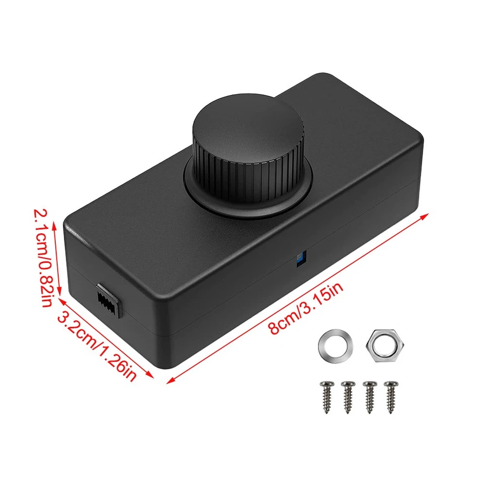 3-100W LED Dimmer Switch Inline 220-240V ON/OFF Knob Built-in Knob Control UK - Image 2 of 4