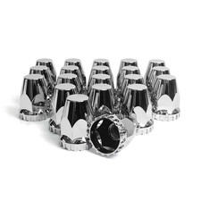 Grandroad Auto 20pk Flat Top 33mm Screw-On Chrome Lug Nut Covers for Semi Truck