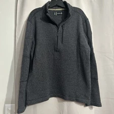 Smartwool Sweater Mens Large Gray Wool Blend Half Zipper 
