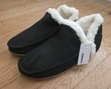 SONOMA Mabell Black Faux Fur Ankle Boot Slippers Hard Sole Women XXL 10 / 11