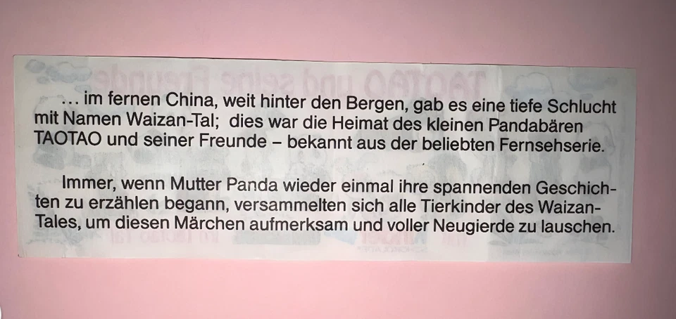 Original Beipackzettel BPZ Tao Tao und seine Freunde D 1984 - Top Zustand - - Bild 2 von 3