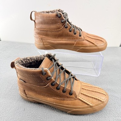 Vans Sk8 Hi MTE Duck Boots Brown Men's 9 Women's 10.5 Gum Faux Fur Lined