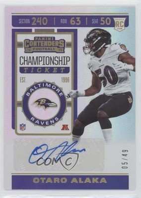 2019 Panini Contenders Championship Ticket 5/49 Otaro Alaka Rookie Auto RC x5u
