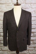 SUITSUPPLY Wool Cashmere Brown Striped Single Breast Blazer Jacket Size 52