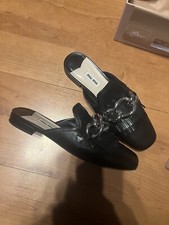 MiuMiu Damen Schuhe Slippers Leder Sandaletten Limited Edition Neuwertig