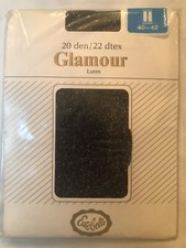 Sheer Tights, Glamour, Black with Gold Glitter, Large, 20DEN/ 22dtex