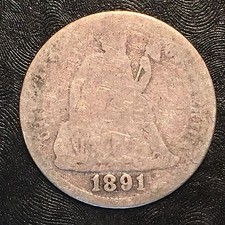 1891-O Seated Liberty Dime - High Quality Scans #F506