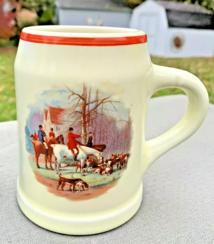 Hall China TANKARD STYLE MUG, 10 OZ..HUNTER SCENE, Reducing COLLECTION..Paid $49
