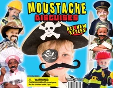 24 STICK ON MOUSTACHES, DISGUISE CARNIVAL GOODY BAGS PINATAS, PARTY MUSTACHE