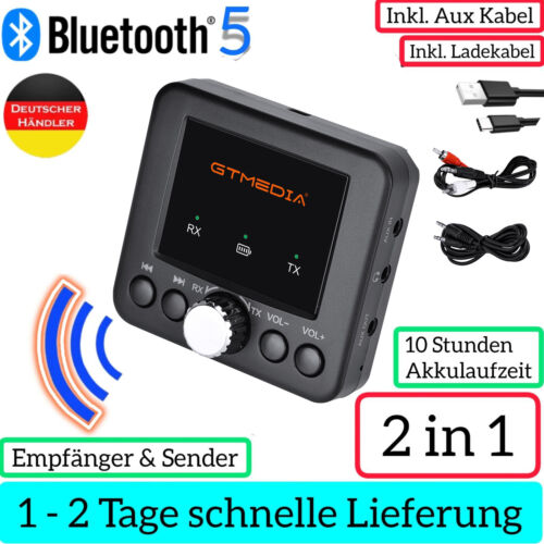 2-in-1 Wireless Bluetooth 5.0 Sender Empfänger Adapter Audio 3,5 mm Klinke Aux - Afbeelding 1 van 20