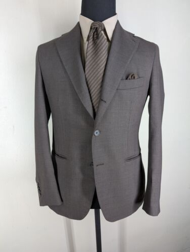 Berg & Berg Recent Made In Italy Pure Wool Brown Blazer -US Size 40 R-NEAR MINT - Picture 3 of 15