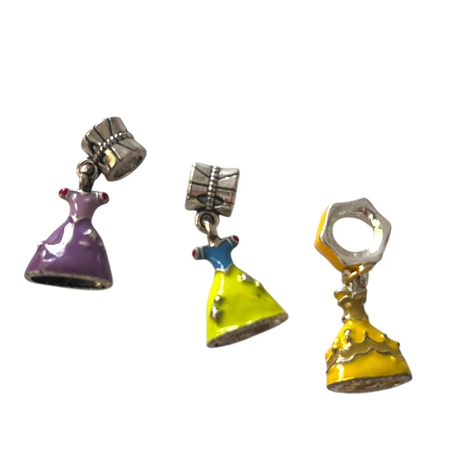 Lote 8 Pulseras Temáticas Disney Dijes Europeos Fabricación de Joyas Princesa de Vacaciones Foto 2 de 2