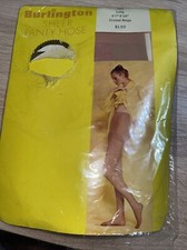 Vintage Burlington Sheer Nylon Panty Hose Crystal Beige Long USA