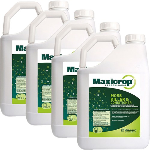4 X 10L MAXICROP MOSS KILLER & LAWN TONIC ORGANIC SEAWEED FERTILISER GARDEN FEED eBay