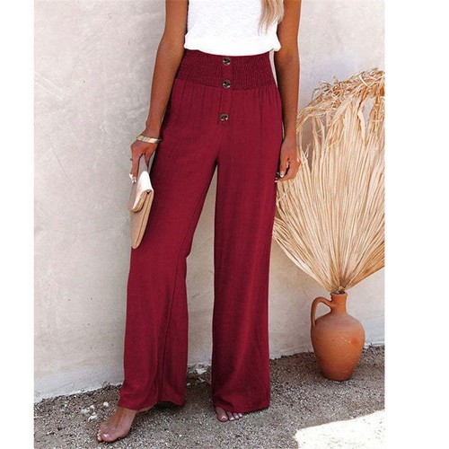 Ladies Cotton Linen Harem Pants Summer Casual Baggy Wide Leg Womens Trousers - Imagen 14 de 15